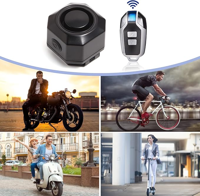 Bike Horn Electric Vehicle Wireless Vibration Alarm System with Motion Sensor Waterproof Rechargeable Antitheft Alarm for Ebikes Bike Scooter Car (SF32 Alarm one Pack)