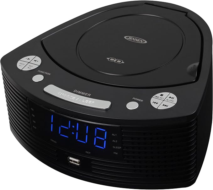 Jensen® Stereo Compact Disc Player with AM/FM Digital Dual Alarm Clock Radio