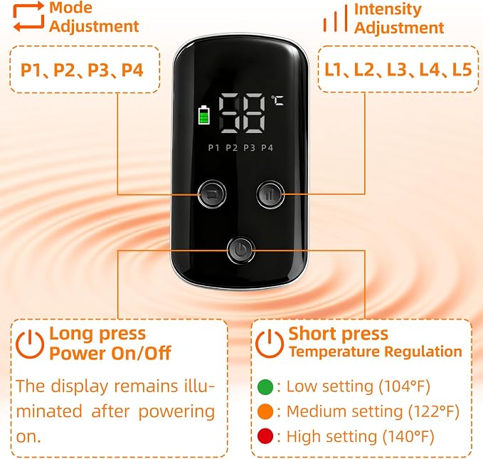Portable Air Compression Ankle and Foot Massager with Heat for Pain Relief and Circulation, Smart Timer, Cordless Foot Massager for Neuropathy, Gifts for Mom Dad Men Women (Size 6 to 10,1PC)