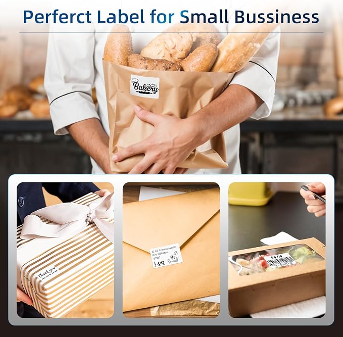 Phomemo M250 Label Maker Machine with 3 Roll Labels, 3 Inch Bluetooth Thermal Label Printer, Upgrade Portable Barcode & Address Label Maker for Business, Home, School, Logo Label, with 1.57'' x 1.18''