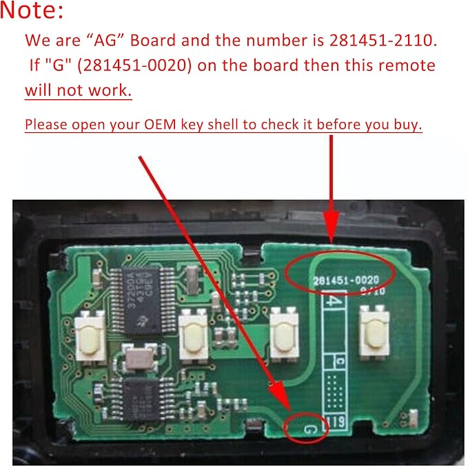 MechanMagic Smart Key Fob Remote Replacement Fit for Toyota Tacoma 2015-2021 / Tundra 2019-2021 / 4Runner 2019-2021 HYQ14FBA Keyless Entry Remote Control AG Board 281451-2110