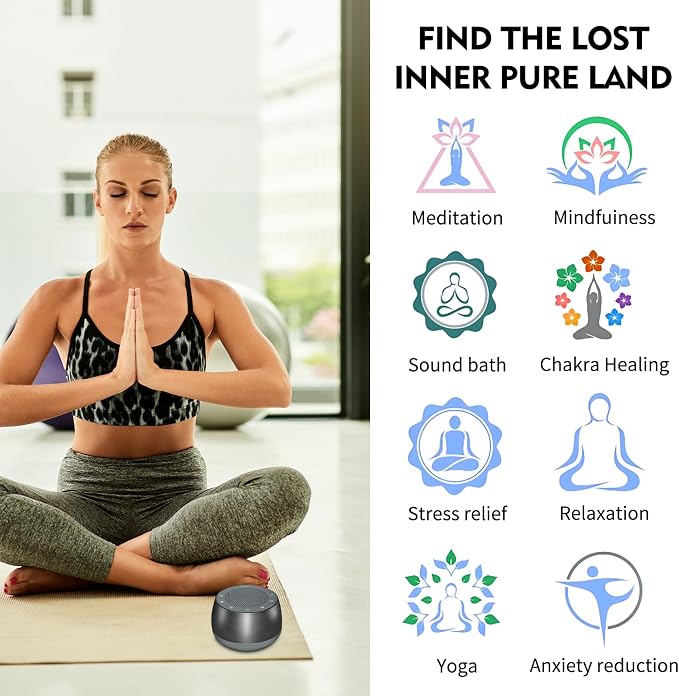 Meditation Sound Machine,Electric Tibet Singing Bowl Machine Frequency Healing Devices,256HZ-432HZ-528HZ Tones Singing Bowl Frequency Generator for Healing with 4 Level Timer,Sound Bowls for Healing
