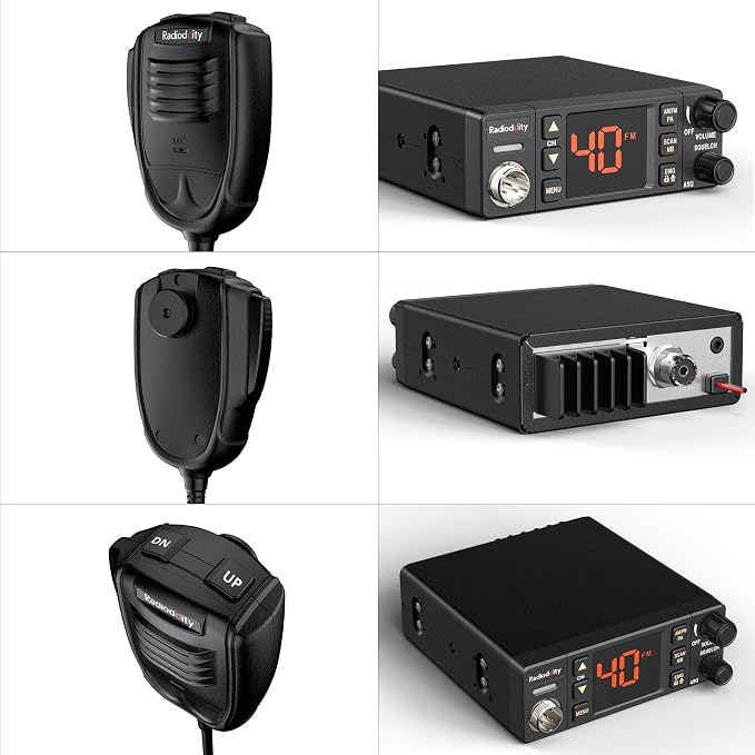 Radioddity CB-606 PRO CB Radio, AM/FM/PA Mobile Transceiver with 4W Power Output, 2.2’’ Amber Color Display, Instant Emergency Channel 9/19, VOX, NB/ASQ/SQ, Advanced Cooling Structure