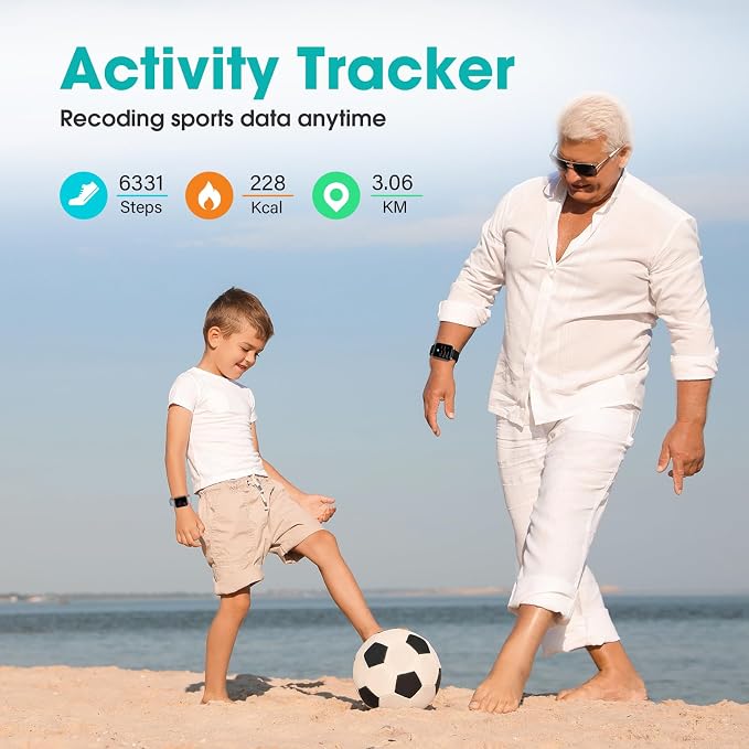 Pedometer Watch Senior Friendly No App/Phone Required, Step Counter | User-Friendly Design, IP68 Waterproof Fitness Tracker, Calories Sleep Tracker, Heart Rate and Sleep Monitor, Stopwatch