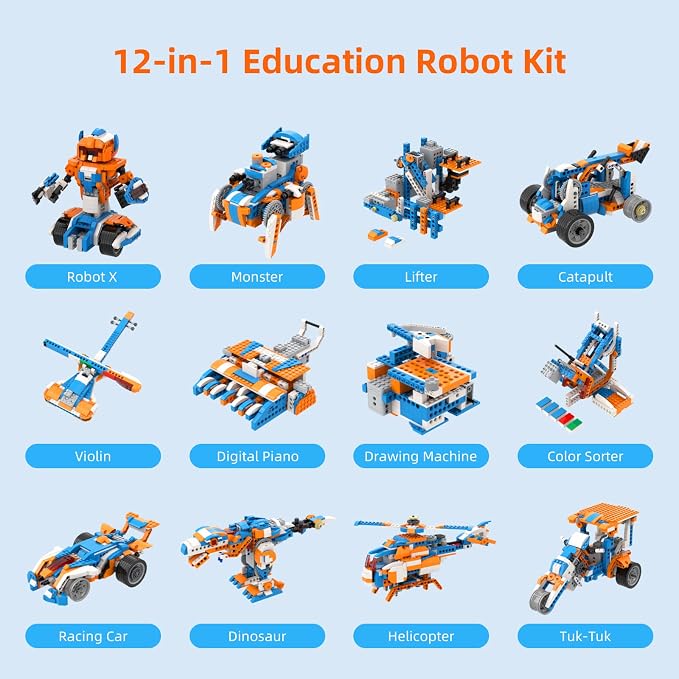 Apitor Robot X 12-in-1 Programmable APP RC Robot and Robot J 6-in-1 Programmable STEM Learning Toy