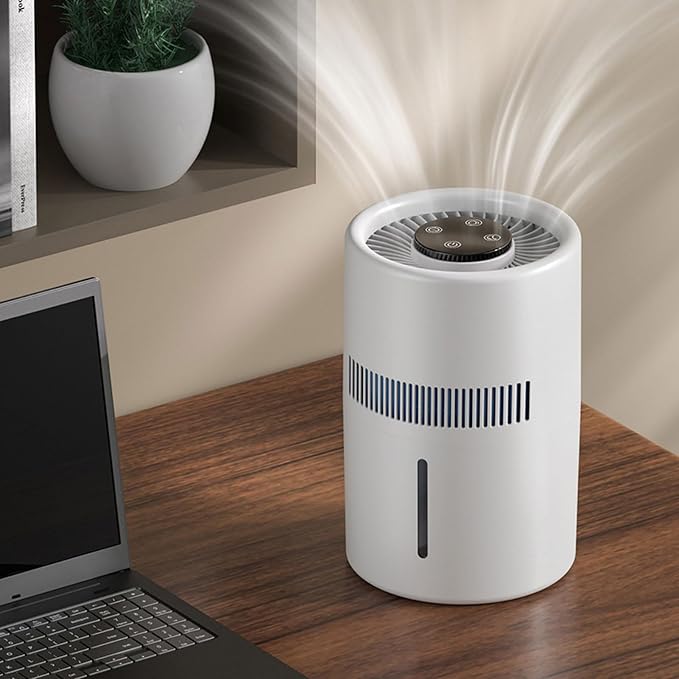 Air Purifier and Humidifier, 2 in 1 5W 4L Water Tank Quiet Evaporative Humidifier and Air Purifier Combo for Office Bedroom Nursery