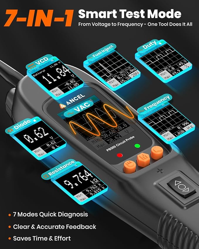ANCEL AD310 Universal OBD II Scanner + ANCEL PB500 Automotive Power Circuit Probe Tester Kit