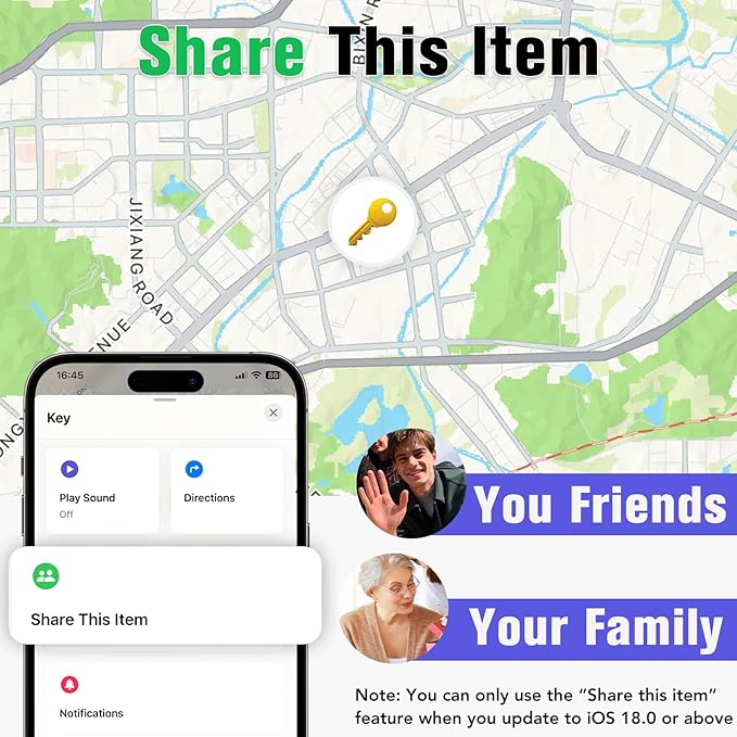 aowoka Air Tracker Tags-4 Pack: Smart Bluetooth Tracker, Item Finder Works with Apple Find My (iOS Only) App, Trakcer Tag Locator for Keys, Luggage, Satchel, weTag mini. (Not for Android Devices)
