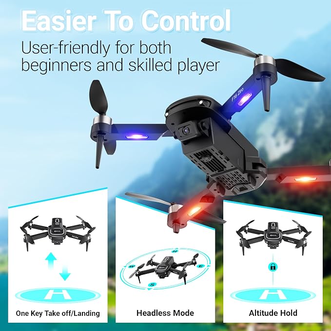 Contixo F16 Camera Drone For Kids, 360° Flip Brushless Motor 2.4G RC Quadcopter Foldable Gesture Control FPV Flying Drones with 17 Mins Intelligent Flight Time For Beginners children Indoor Outdoor