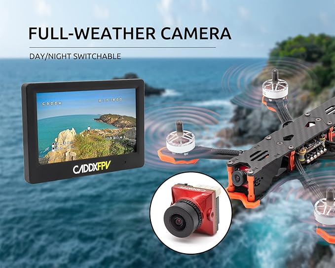 CADDXFPV Ratel 2 FPV Micro Camera (Black) 1/1.8" Sensor, 1200TVL Super WDR, 165 FOV, Starlight Low-Light, NTSC/PAL & 16:9/4:3 Switchable, 2.1mm Lens, Analog Camera for FPV Racing Drones
