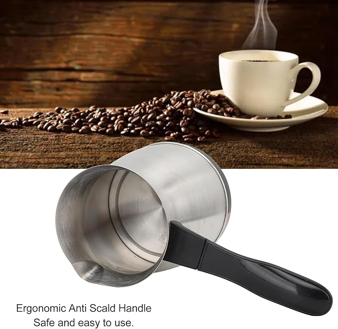 banapoy Electric Turkish Coffee Maker Machine, Stainless Steel Greek Turkish Coffee Pot with Anti Scald Handle, Heating Tea Maker Kettle for Arabic Tea Milk, banapoymf7p5tekia