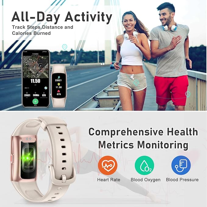Fitness Tracker with 24/7 Heart Rate, Blood Oxygen, Sleep Tracker, 1.47''Waterproof Fitness Watch, Activity Tracker with Step Tracker for Women Men