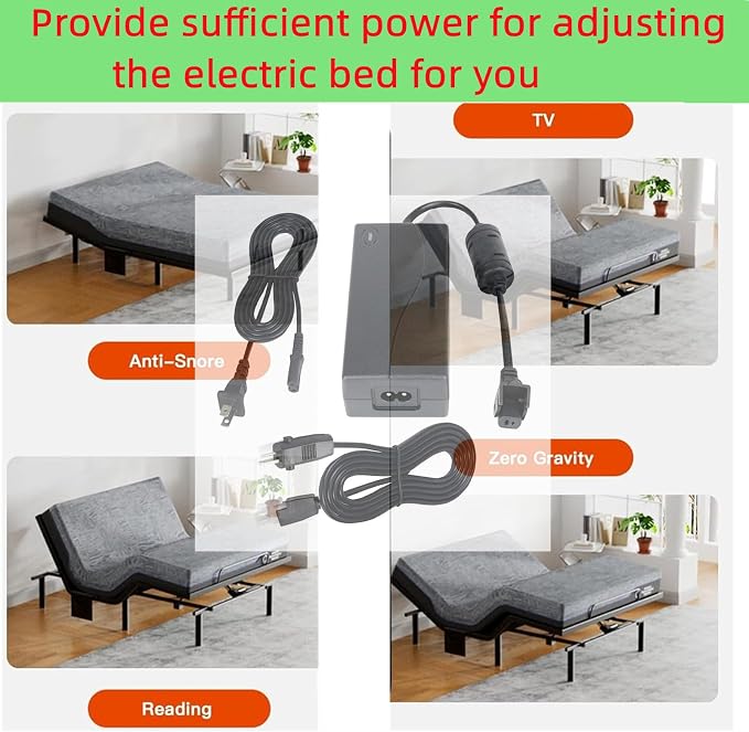 2-Pin 29V AC/DC Adapter for okin serta Adjustable Bed Power Supply Ergomotion Keeson Control Box MC121BS MC120PR MC120BS MC232 MC232FB MC232SC CU380 CB01SP Charger Cord PSU Replacement Kit