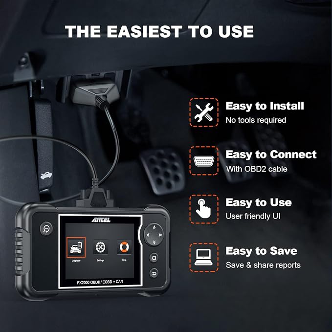 ANCEL FX2000 Plus OBD2 Scanner Diagnostic Tool with Protective Bag, ABS SRS Transmission Airbag Scan Tool, Check Engine Code Reader, Scanner for Car Lifetime Free Upgrade