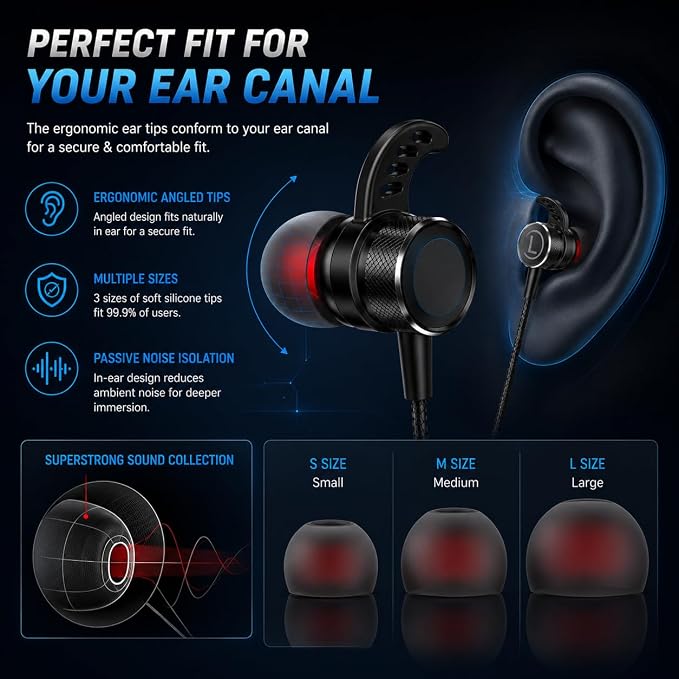 KASOTT SoundMaster Pro V1 - Gaming Earphones with Dual Audio Drivers,Battle Buds,in-Line Mic with Mute and Volume Control, Compatible with Xbox Series,Xbox One,PS5,PS4,Switch,Pc with 3.5mm Aux