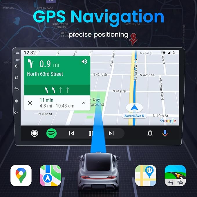 8Core 4G+32G ROM Upgrade Car Radio for Dodge RAM 1500 2500 3500 2009-2012: 10 Inch 1280 * 800 IPS Touchscreen Wireless CarPlay Android Auto 5G WiFi Bluetooth GPS 1080P Backup Camera FM DSP