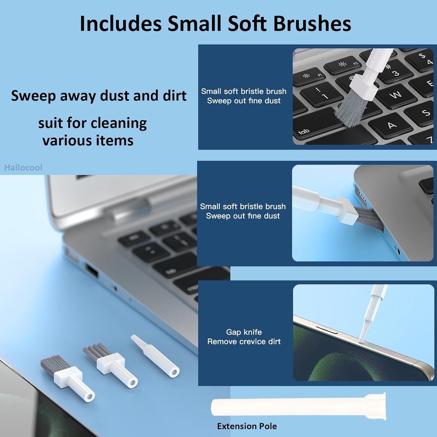 Cleaning Kit for Phone Headphone 32 in 1 Multi-Functional Electronics Cleaning Kits for Cell Phones, Computer, Monitor, Earbuds, Laptop, Camera, Lens Portable White Cleaning Kit Tool