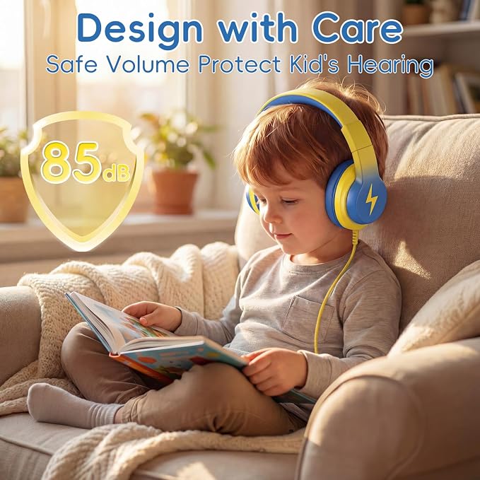 Candy Bila USB C Headphones for Kids,Foldable Wired Over-Ear for Boys Girls | 85dB Safe Volume, HD Stereo Sound, Adjustable headband, Tangle-free cord easy storage, Ideal for School, Travel, iPad, Tablet