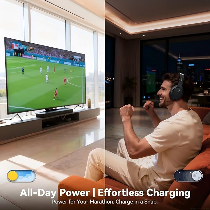 Wireless Headphones for TV, TV Headphones Wireless for Seniors with Charging Dock, 65H Playtime, No Audio Delay, HiFi Stereo Sound, Ideal Gift for Elderly & Parents