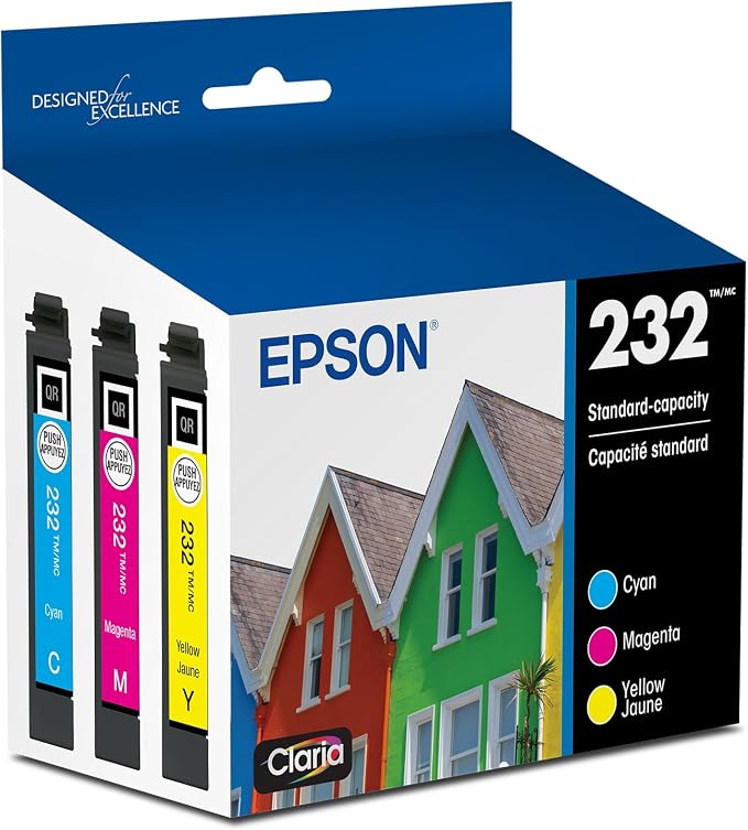 Epson 232 Claria Ink Standard Capacity Color Combo Pack (T232520-S) Works with Workforce WF-2930 ,2950 and Expression XP-4200, 4205