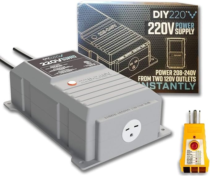 Krieger Quick Connect 220V Power Supply Converter and Travel Plug Adapter Kit (220V Voltage Converter)