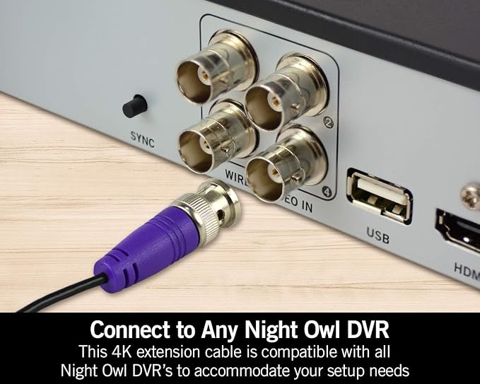 Night Owl 100 ft. in-Wall Rated Video/Power Camera Extension Cable with Extension Adapter (2-Pack)