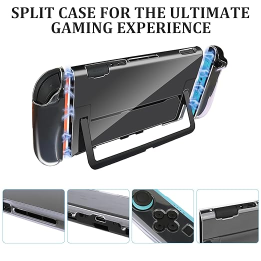 Switch 2 Accessories - 16 in 1 Family Accessory Bundle Kit for Nintendo Switch Carrying Case&Tempered Glass Protector,Joy Con Charger, Gaming Steering Wheels, Grips and More