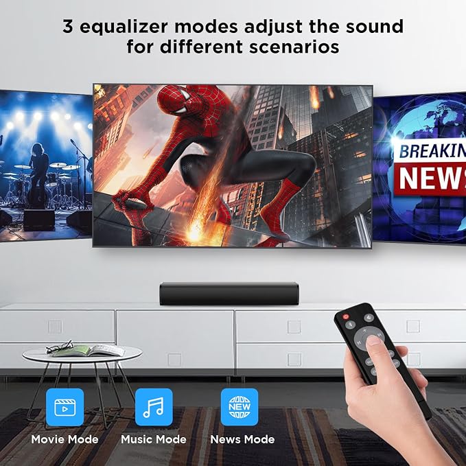 MZEIBO Sound Bar,50W for Smart TV Bluetooth 5.3 Speaker 17 Inch TV Speaker with ARC/Optical/AUX Connections