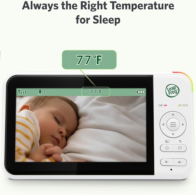 LeapFrog Video Baby Monitor - 5-Inch Color Screen, 31-Hour Battery, Secure Non-WiFi FHSS, Remote Pan Tilt Zoom, Night Vision, 2-Way Talk | LeapView 360