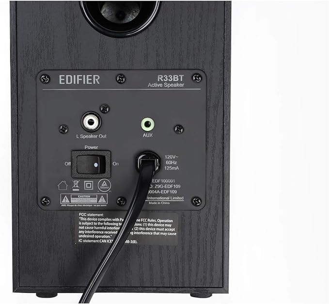 Edifier R33BT Active Bluetooth Computer Speakers - 2.0 Bookshelf Speaker - Powered Studio Monitor, Black - Pair