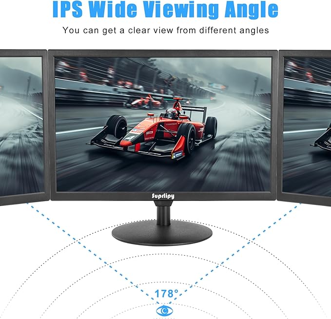 21.5" FHD Mini LCD Monitor Display Screen 1920x1080 60Hz 16:9 BNC VGA HDMI AV with USB Input Built-in Loudspeaker for CCTV Security Camera DVR PC Game Console
