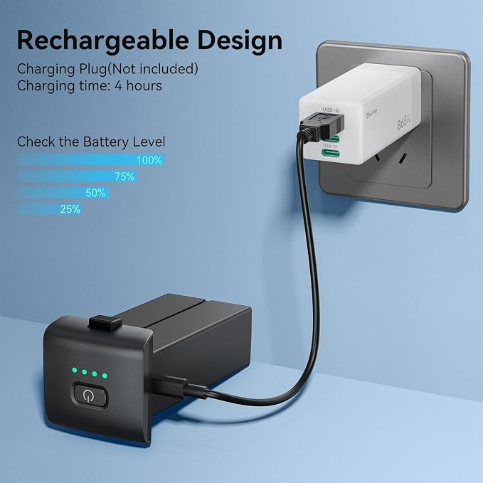 Bwine Original F7MINI 4K Battery Replacement for F7MINI 8K, F7MINI 4K, F7MINI SE - High-Grade Lithium Rechargeable Battery 7.6V 2200mAh with USB Charging Cable
