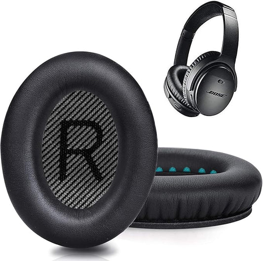 Premium Replacement Ear Pads for Bose QC35 & QC35ii Headphones Made by GEVO- Comfortable Adaptive Memory Foam and Extra Durable - Fits QuietComfort 35 & 35ii / SoundLink 1&2 AE（Over-Ear） (Black)