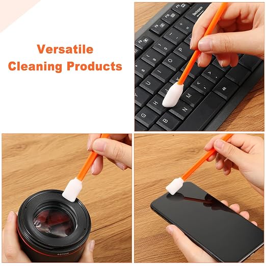 Macarrie 1000 Pack Cleaning Swabs 5.1 Inch, Foam Tips Sponge Sticks for Printer, Electronics, Camera, Optical Lens, Sewing Machine(Orange,1000)