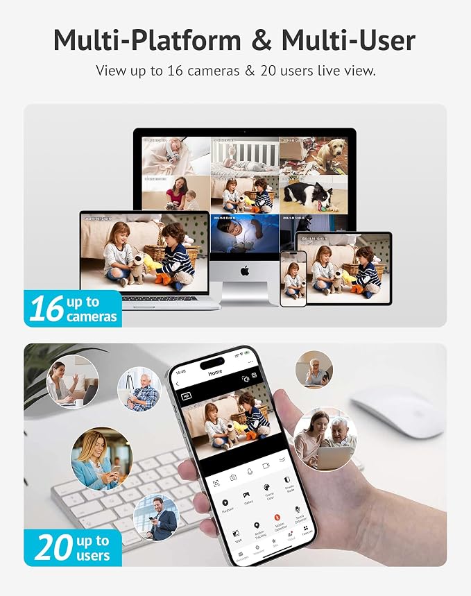 LaView 4MP 2K Cameras for Home Security Indoor, 5G& 2.4GHz Home Security Camera for Baby/Elder/Pet/Nanny,Baby Cam Starlight Sensor Color Night Vision,US Cloud Service,Works with Alexa iOS & Android