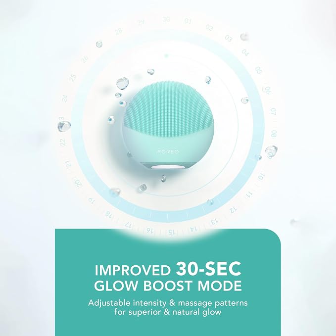 FOREO LUNA 4 mini Face Cleansing Brush & Massager - Premium Face Care -Enhances Absorption - Simple Skin Care Tools - For All Skin Types- Artic Blue