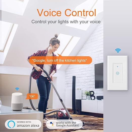 Smart Switch, Smart Light Switch, Single-Pole, No Hub Required, Neutral Wire Required, 1-Pack