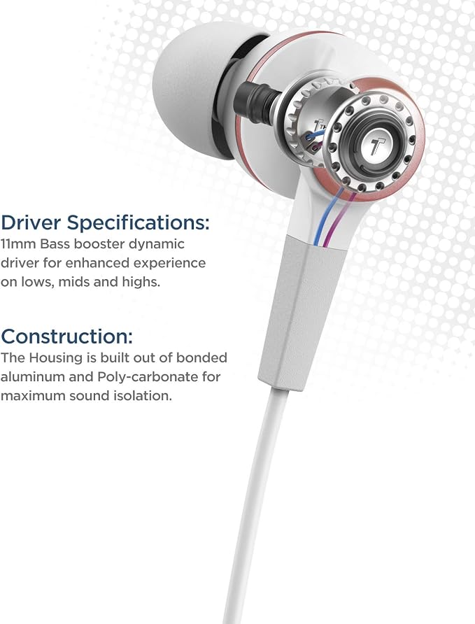 Thore iPhone Earphones (Apple MFi Certified) V120 in Ear Wired Lightning Earbuds (Sweat/Water Resistant) Headphones with Mic/Volume Remote for iPhone 12/13/14 Pro Max - Rose Gold