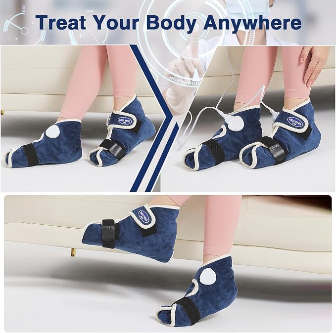 AOKESTE Heating Pad for Feet and Ankle,Heating Pad for Feet Neuropathy,Foot Heating Pad for Achilles Tendonitis Relief,Auto Shut Off,Heated Foot Warmers for Plantar Fasciitis Relief(2PCS)