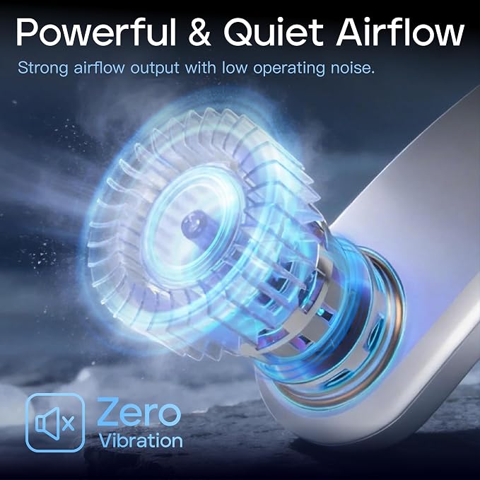 Neck Fan Rechargeable with Semiconductor Cooling Plate, 7000mAh Portable Neck Air Conditioner 3+ Hours Battery, 360g Lightweight Wearable for Travel Hot Flashes Outdoor