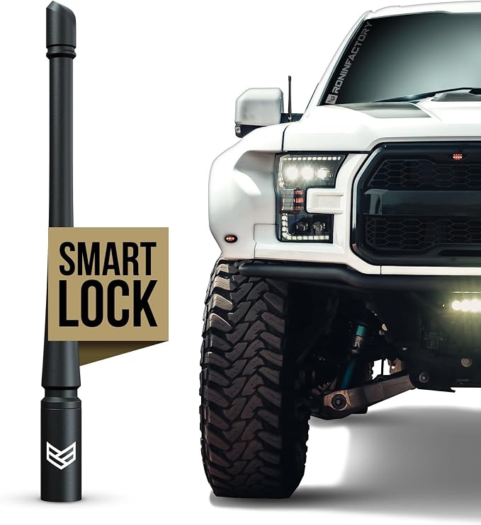 RONIN FACTORY Truck Antenna for Ford F150 Bronco Raptor Lightning & RAM SmartLock Flexible Antenna Short Antenna Ford F150 Accessories F250 (8 Inch)