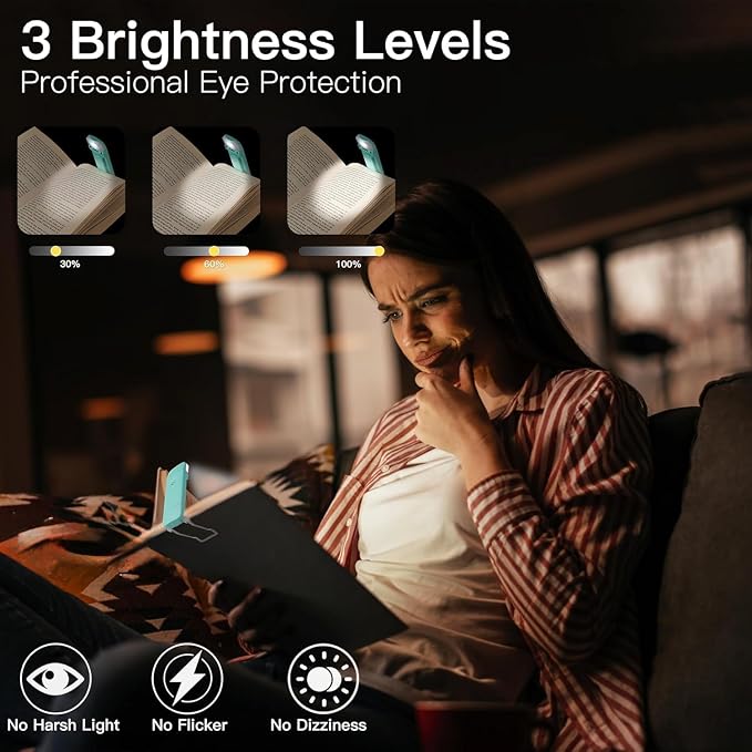KunHe 60 Pack USB Rechargeable Book Lights Bulk for Reading at Night in Bed Reading Lights Bulk LED Reading Lights with Clip for Kids & Adults Bulk Christmas Gift for Man Woman Book Lovers