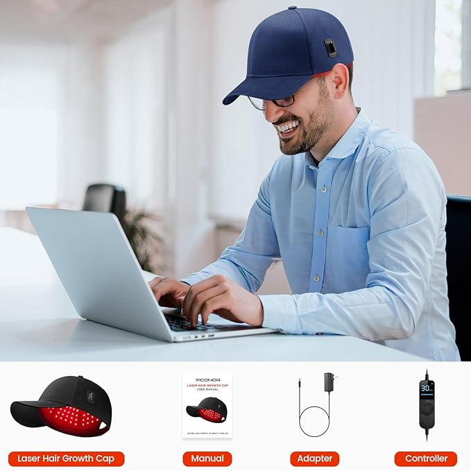 Laser Hair Growth Cap, Red Light Hat For Hair, Blue