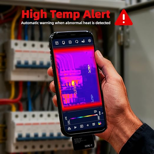 Thermal Camera for Android, Thermal Imager for Smartphone, 512x384 Super IR Resolution, 256x192 IR Resolution, Infrared Camera for Home Inspection, HVAC, Automotive