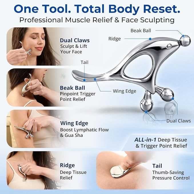 Electric Scalp Massager & Gua Sha Trigger Point Massage Tool Bundle