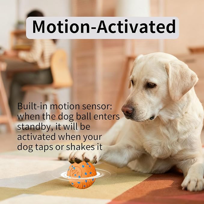 2-in-1 Interactive Dog Ball Toy for Aggressive Chewers, Automatic Moving & Bouncing E-TPU Dog Ball, 3 Modes Smart Pet Toy with Motion Sensor
