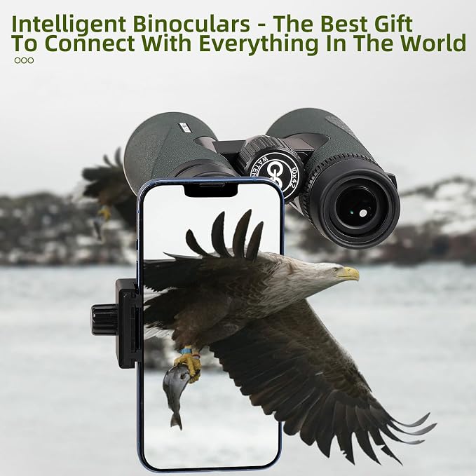 12X50 Professional HD Binoculars for Adults with Phone Adapter, High Power Binoculars with BaK4 prisms, Super Bright Lightweight & Waterproof Binocular Perfect for Bird Watching, Hunting, Stargazing