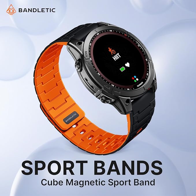 Bandletic Compatible with Garmin Fenix 8 51mm 7X 6X 5X Watch Band - 26mm Quick Fit Magnetic Silicone Strap for Fenix 7X 6X Pro/5X Plus/3/3 HR/Instinct 2X Solar 3 50mm /Enduro/Quatix/Tactix/Epix Pro 2