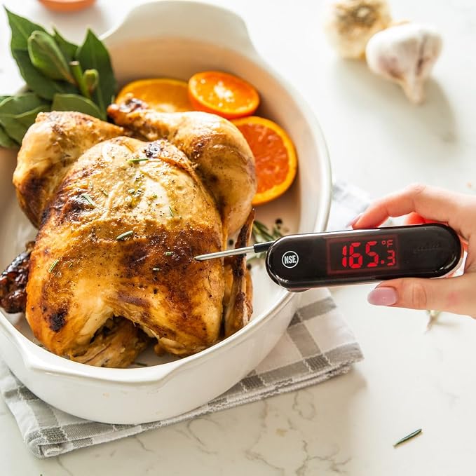 GoodCook Touch Digital Thermometer with LCD Display Instant Read with Stainless Steel Probe Built-In Magnet for Easy Storage, Black
