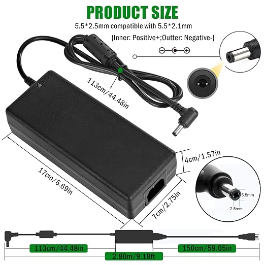 24V 10A Power Supply Adapter, AC 100-240V to DC 24Volt 10Amp 240W Power Adapter with 5.5mm x 2.5/2.1mm DC Output Jack, 24V Low Voltage Transformers, Universal AC/DC Adapter for LED Strip LED Driver